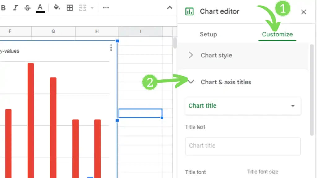 Customize Chart & axis titles