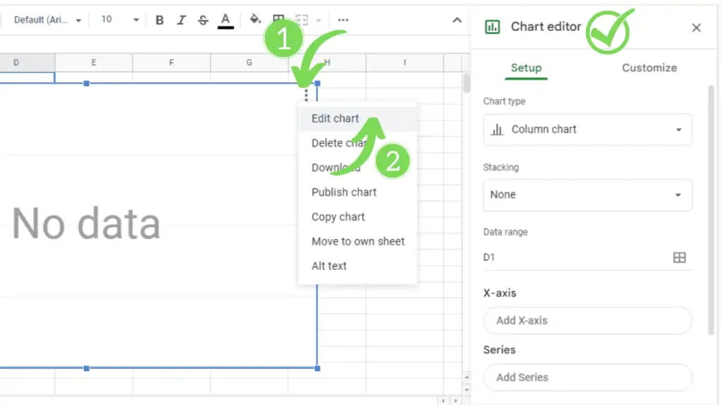 Edit chart using the Chart Editor 