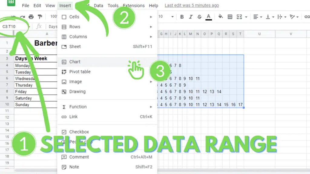 Step 03 - Insert a Chart in Google Sheets