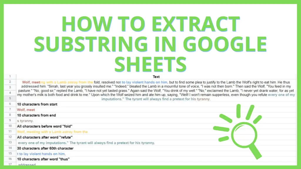 How to extract substring in Google Sheets