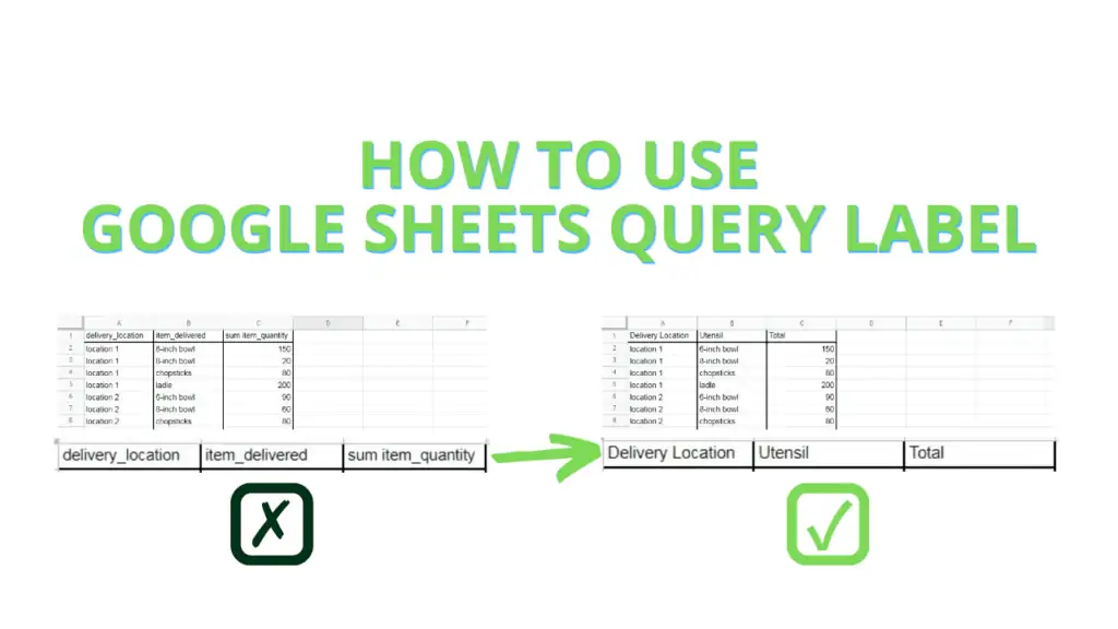 How to use Google Sheets Query Label