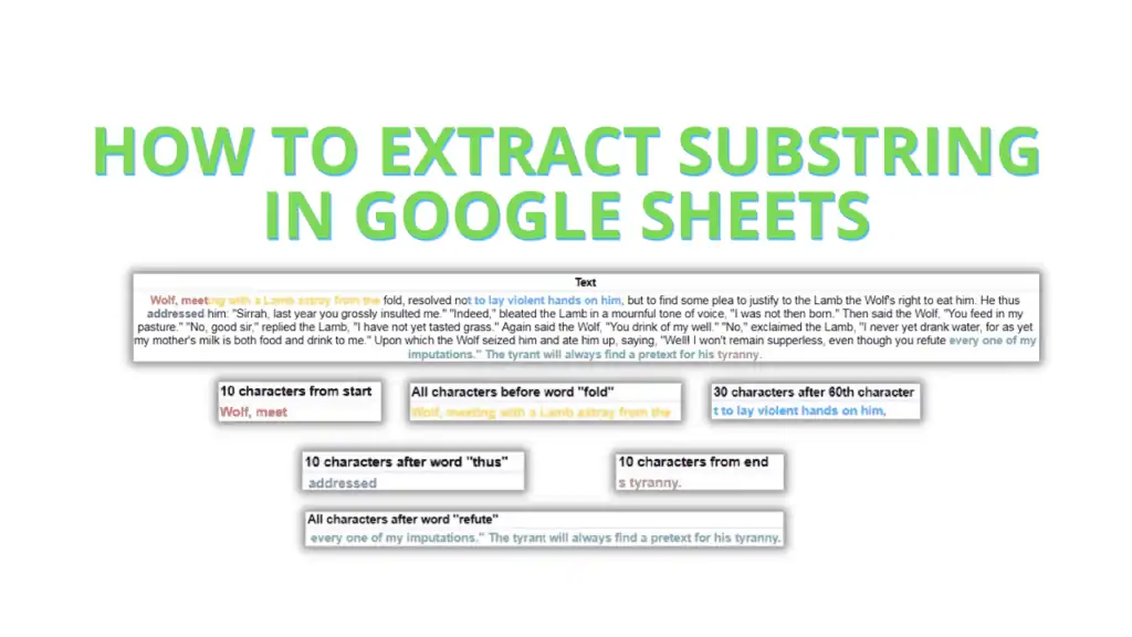 How to extract substring in Google Sheets
