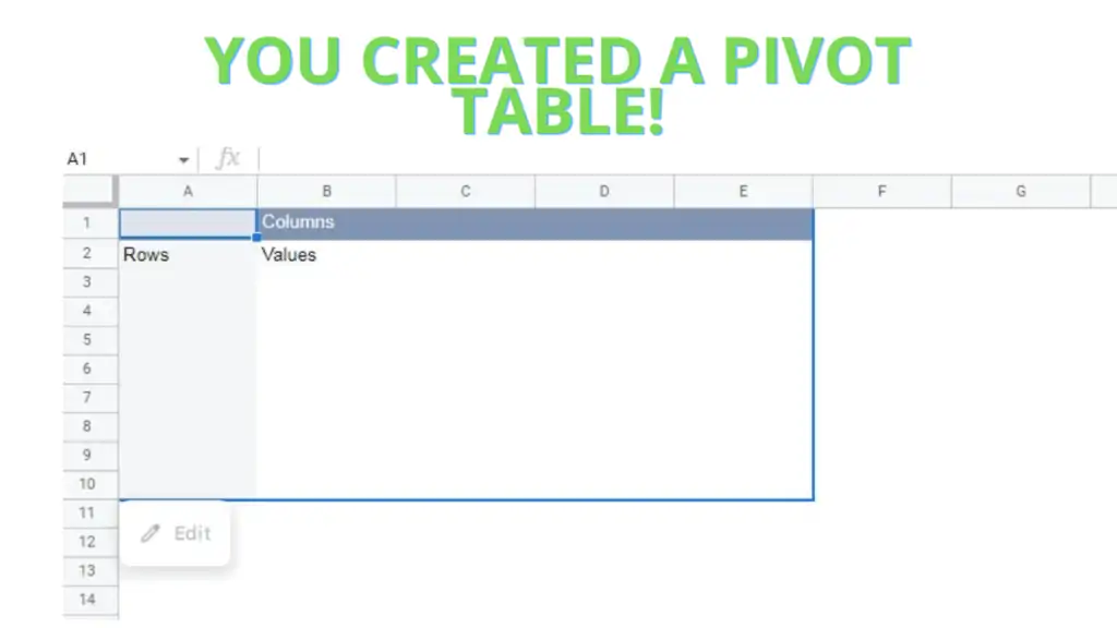 You created a Pivot Table