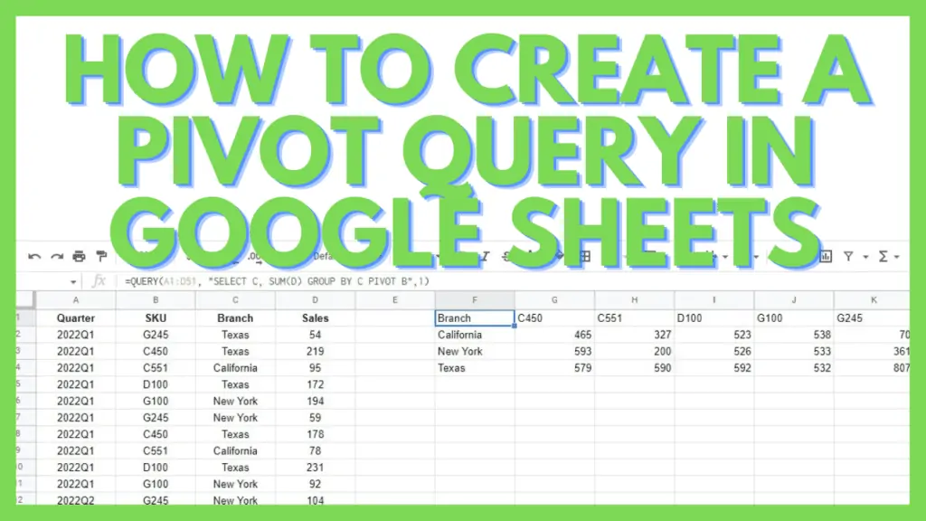 How to Create a Pivot Query in Google Sheets