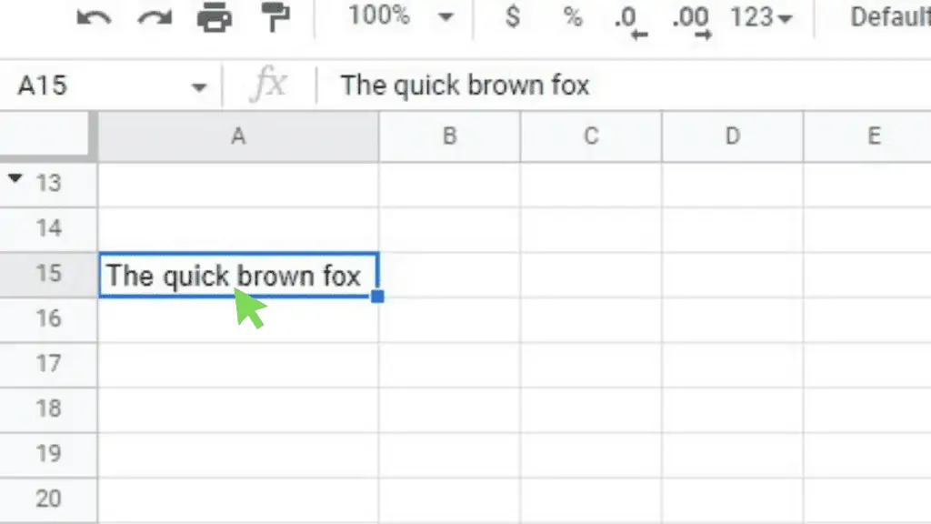 Sample text: “The quick brown fox”