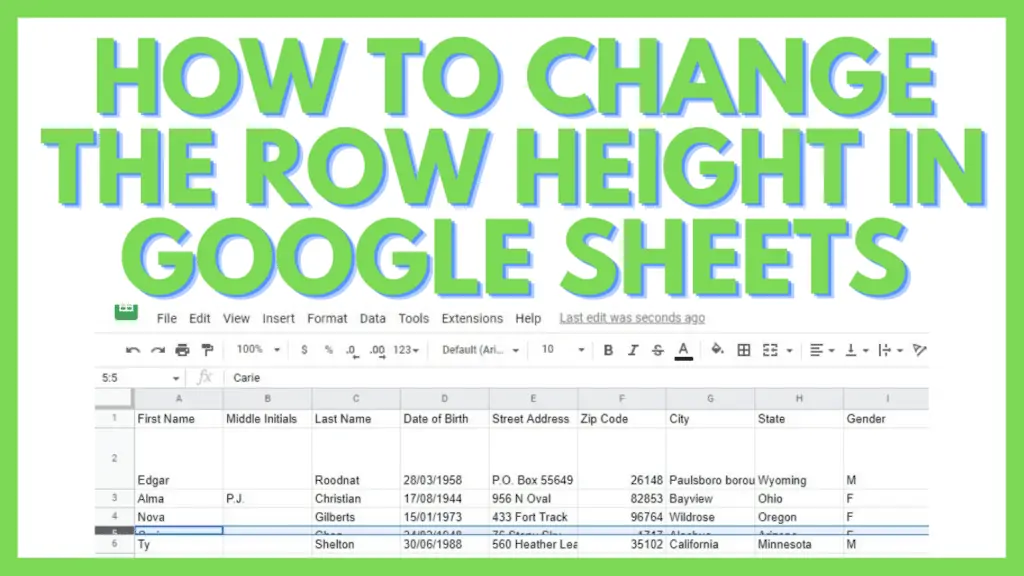 How to Change the Row Height in Google Sheets