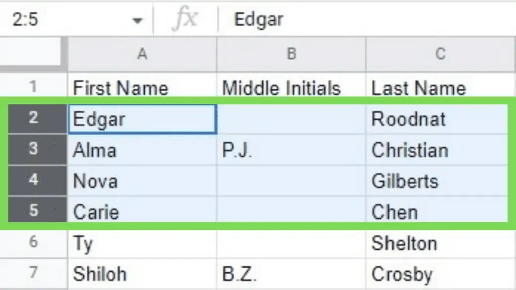 Selecting multiple rows