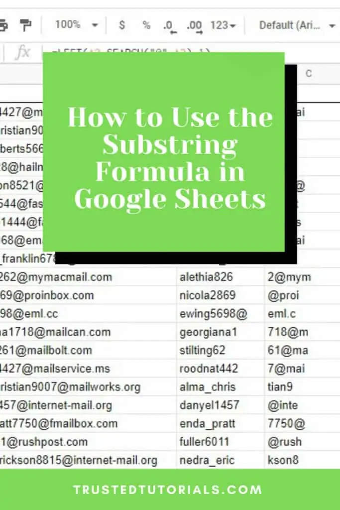How to Use the Substring Formula in Google Sheets