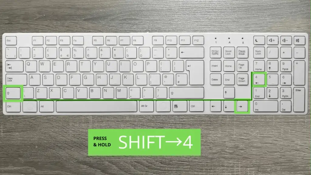 Press and hold SHIFT and press 4 on your Numpad