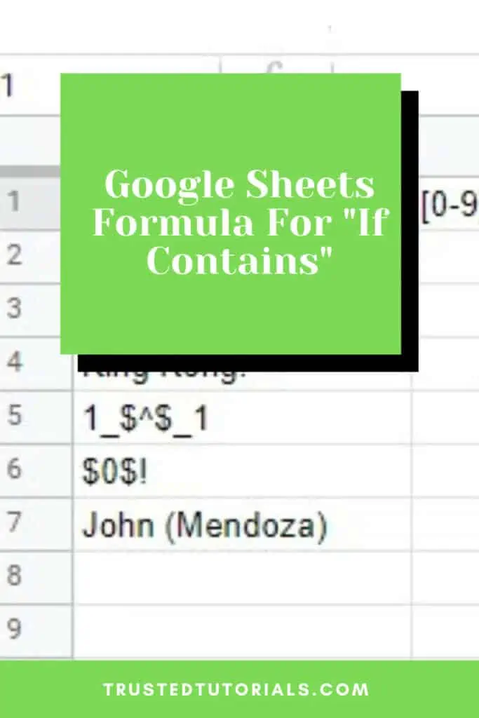 Google Sheets Formula for IF Contains