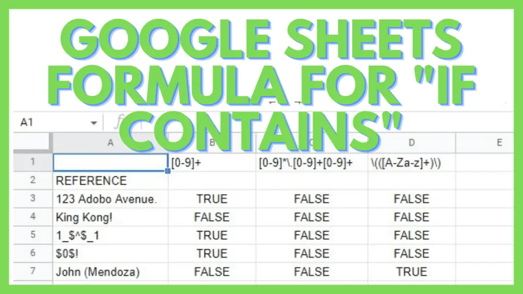 Google Sheets Formula For IF Contains