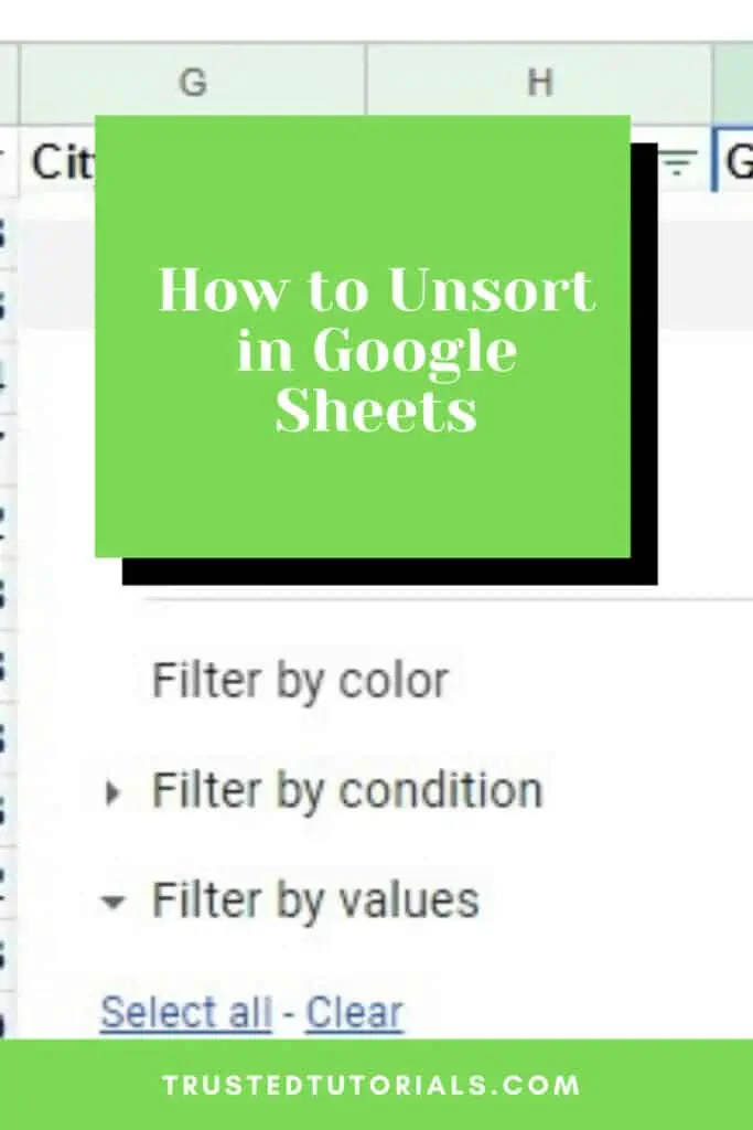 How to Unsort in Google Sheets