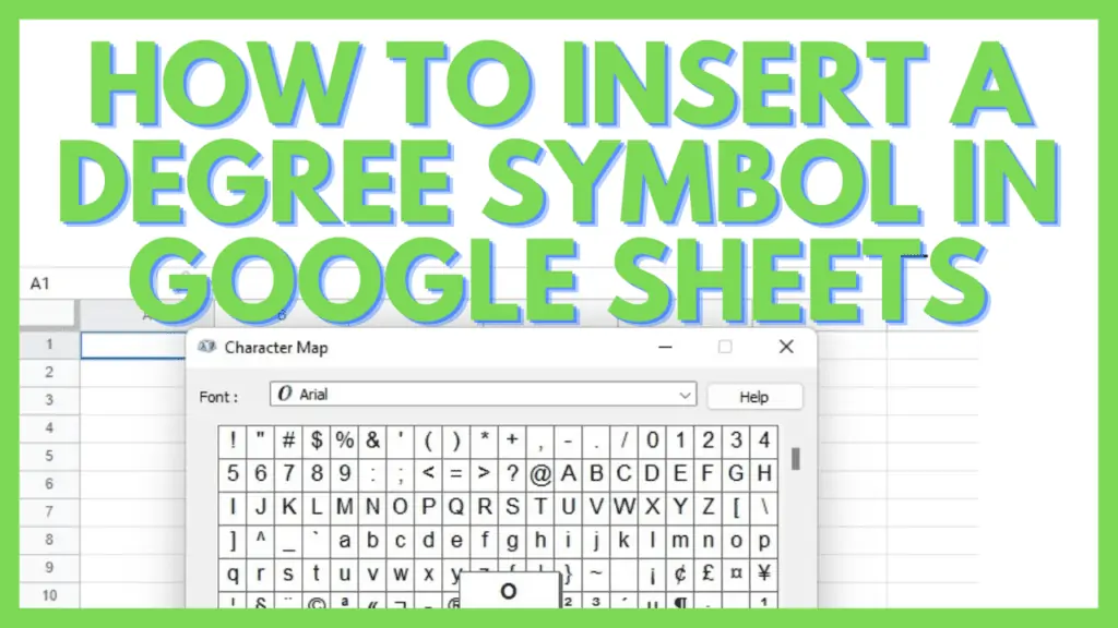 How to Insert a Degree Symbol in Google Sheets