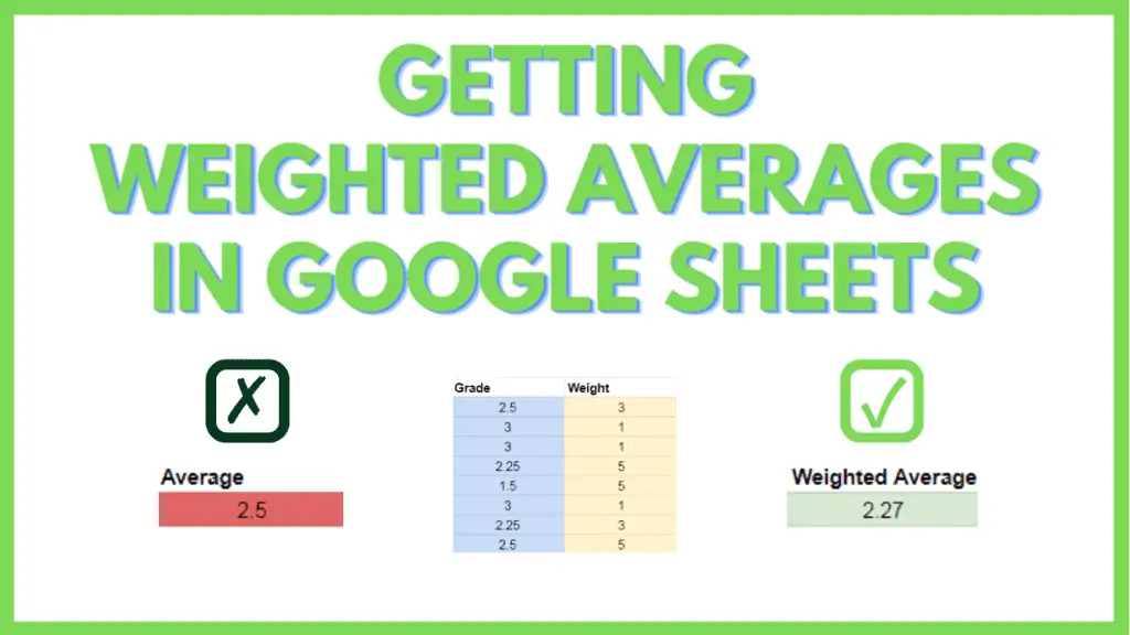Getting Weighted Averages in Google Sheets