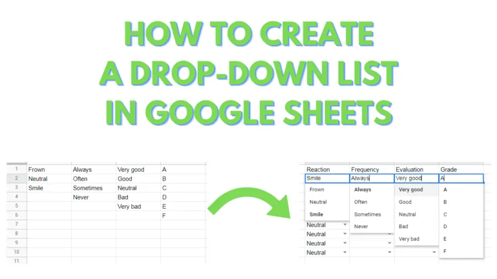How to create a Drop-down List in Google Sheets