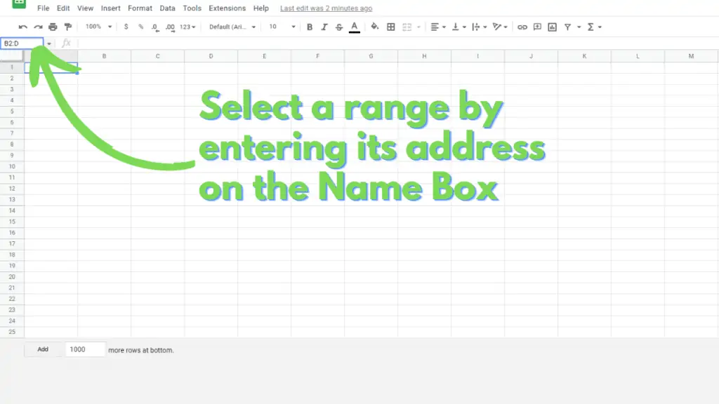 Select using Name Box