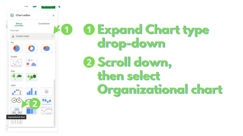 Selecting Organizational chart