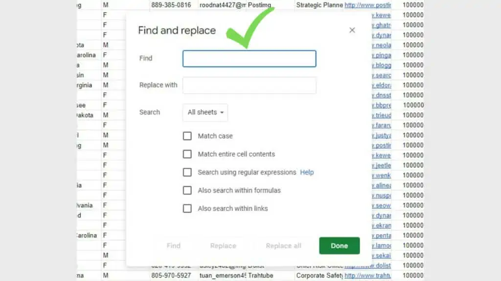 Find and replace in Google Sheets