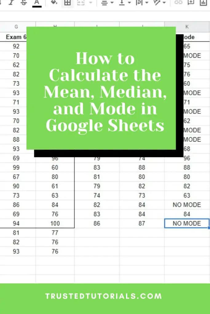 How to Calculate the Mean, Median, and Mode in Google Sheets 