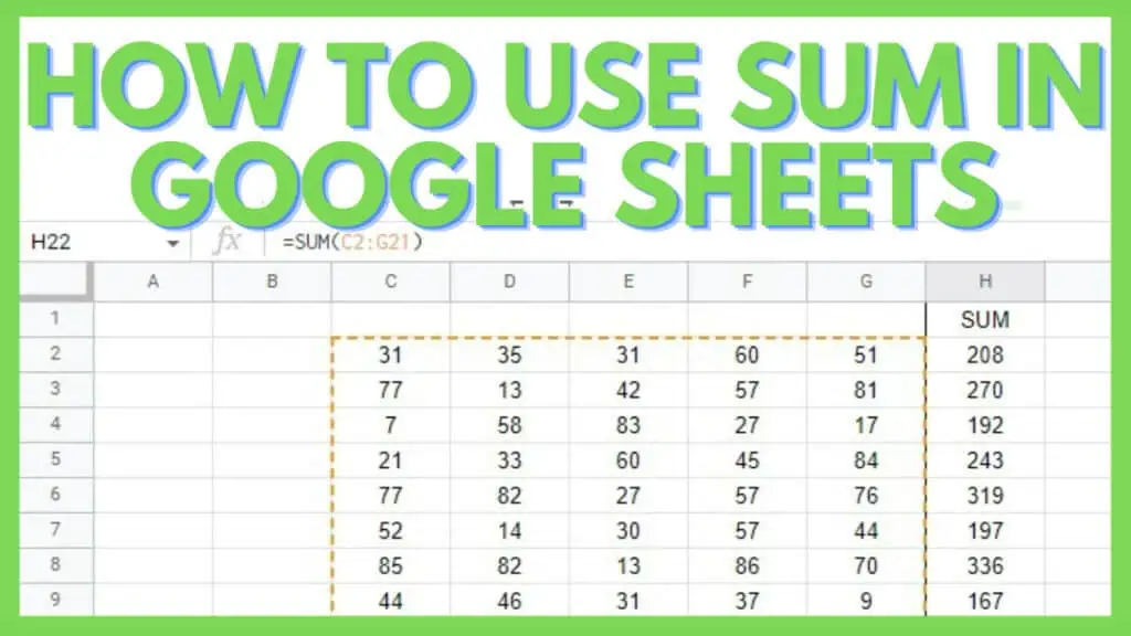 How to Use Sum in Google Sheets