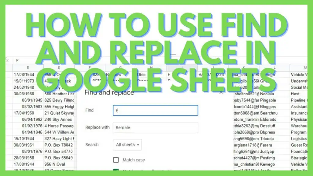 How to use Find and Replace in Google Sheets