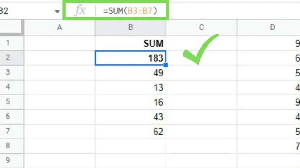 Small dataset of numbers arranged in a single short column