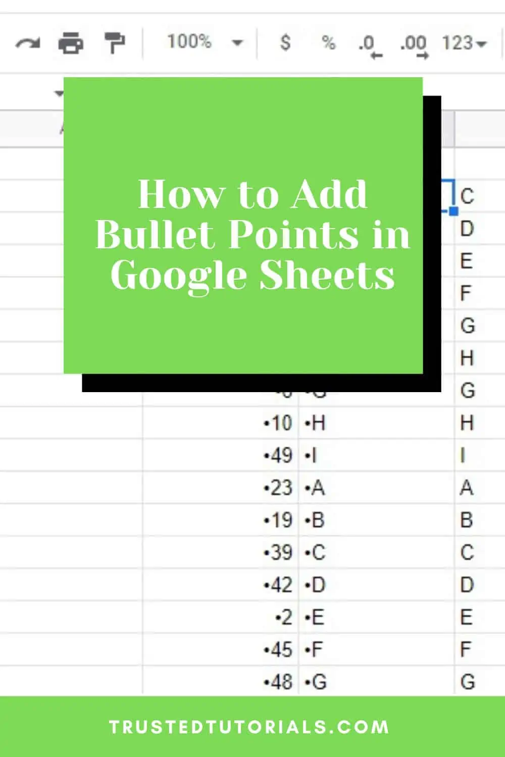 How to Add Bullet Points in Google Sheets