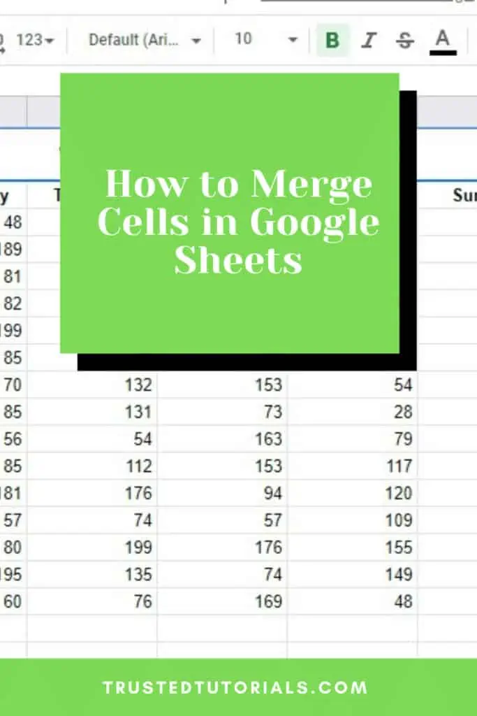 How to Merge Cells in Google Sheets