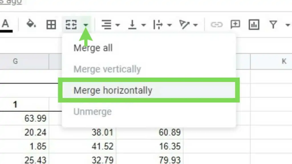 Toolbar shortcut to Merge cells - horizontally