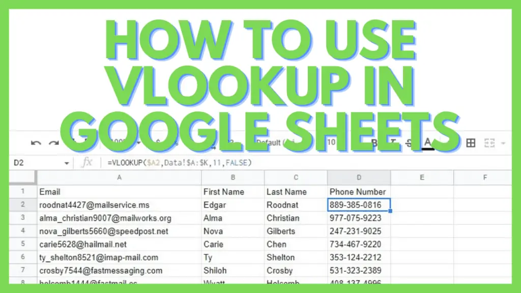 How to Use VLookUp in Google Sheets