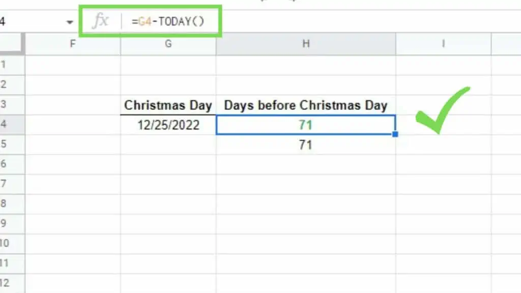 Using the TODAY Function to compute the number of days until Christmas Day