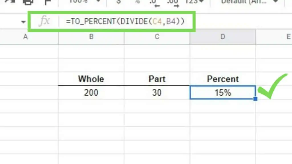 Using the TO_PERCENT Function on results of the DIVIDE Function to convert the result of the latter to a percentage