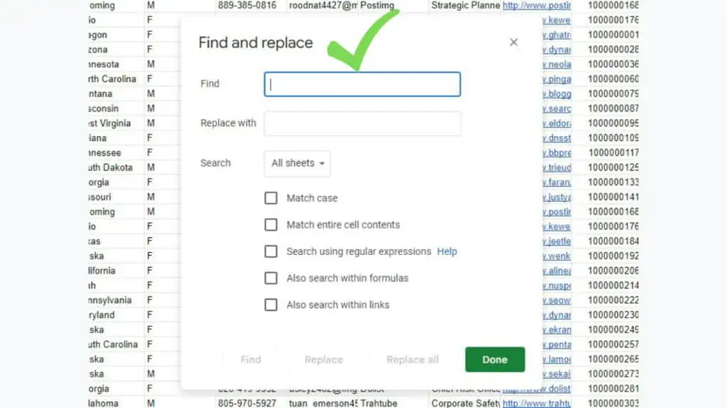 ‘Find and replace’ in Google Sheets through the ‘Edit’ menu