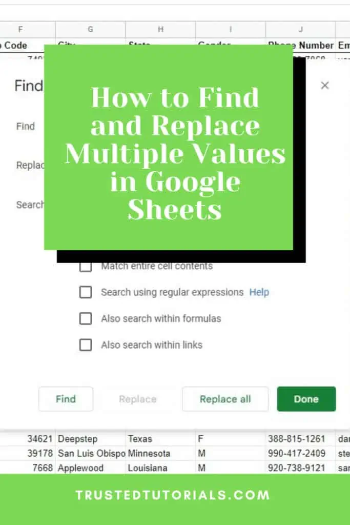 How to Find and Replace Multiple Values in Google Sheets