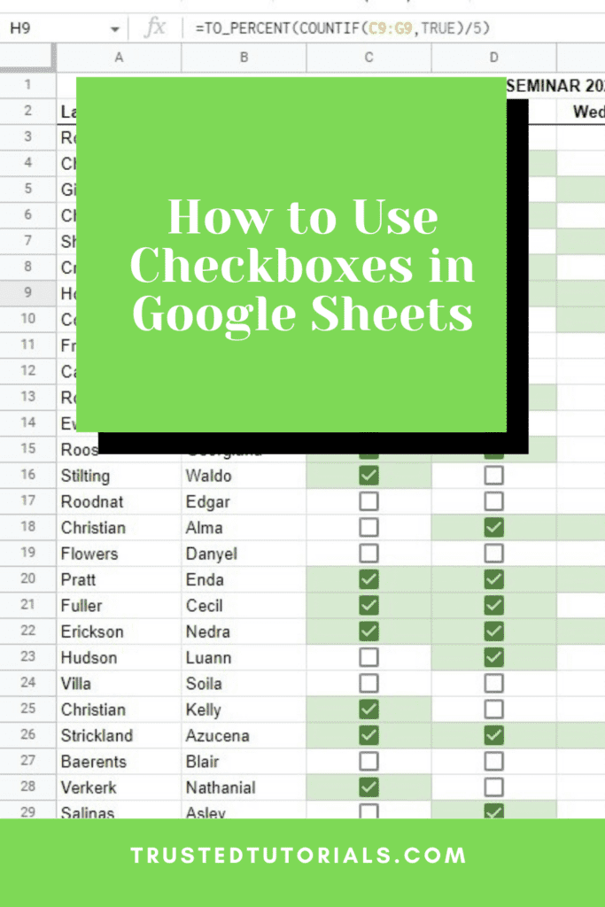 How to Use Checkboxes in Google Sheets