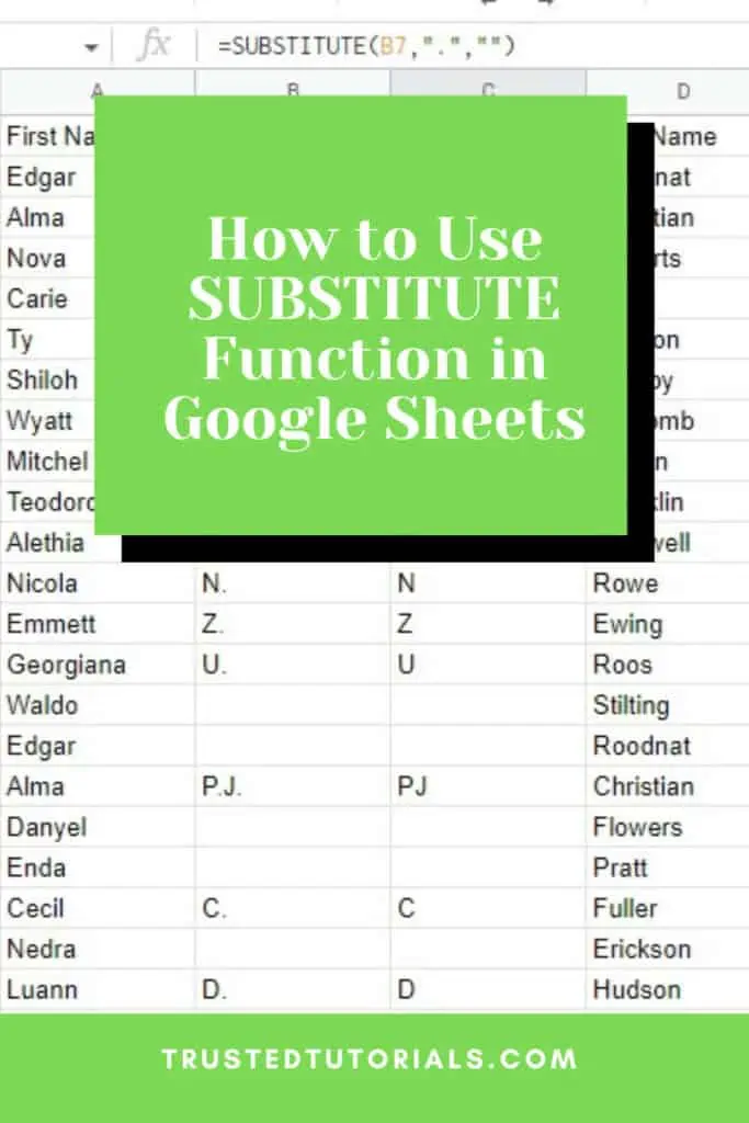 How to Use the SUBSTITUTE Function in Google Sheets