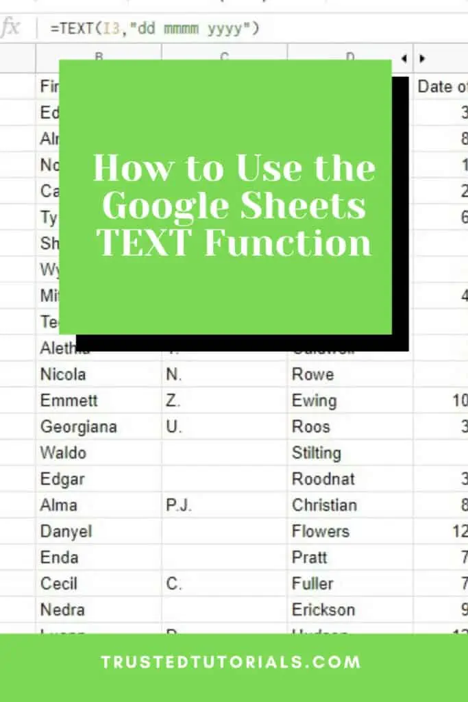 How to Use the Google Sheets TEXT Function