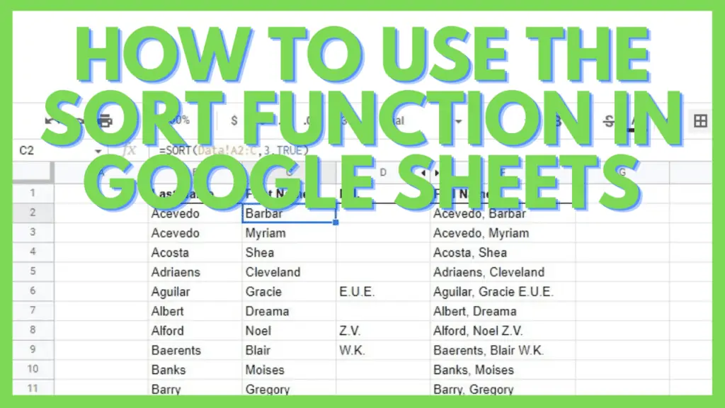 How to Use the SORT Function in Google Sheets