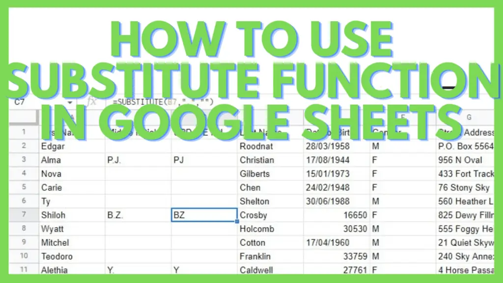 How to Use the SUBSTITUTE Function in Google Sheets