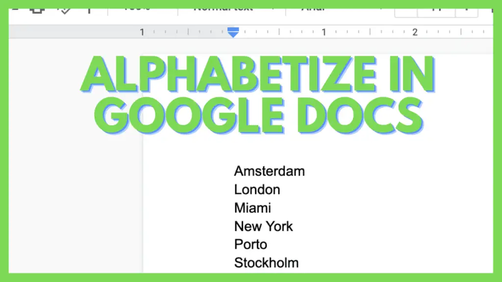 Alphabetize in Google Docs